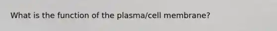 What is the function of the plasma/cell membrane?