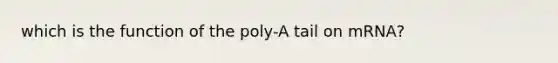 which is the function of the poly-A tail on mRNA?