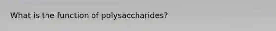 What is the function of polysaccharides?