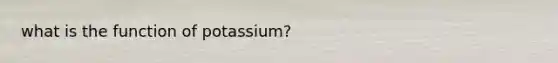 what is the function of potassium?