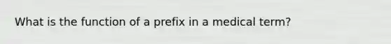 What is the function of a prefix in a medical term?