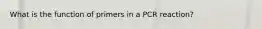 What is the function of primers in a PCR reaction?