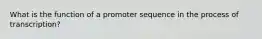 What is the function of a promoter sequence in the process of transcription?