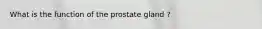 What is the function of the prostate gland ?