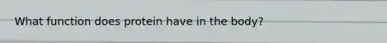 What function does protein have in the body?