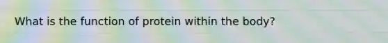 What is the function of protein within the body?