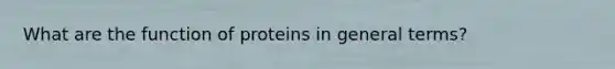 What are the function of proteins in general terms?