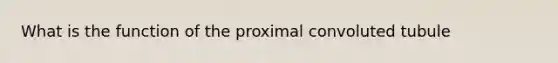 What is the function of the proximal convoluted tubule