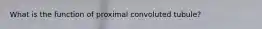 What is the function of proximal convoluted tubule?