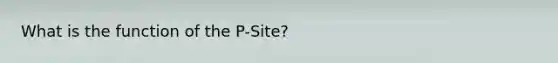 What is the function of the P-Site?