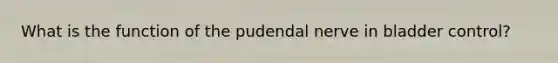 What is the function of the pudendal nerve in bladder control?