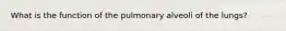 What is the function of the pulmonary alveoli of the lungs?