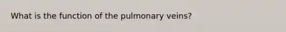 What is the function of the pulmonary veins?