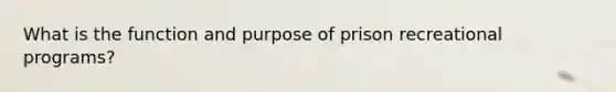 What is the function and purpose of prison recreational programs?