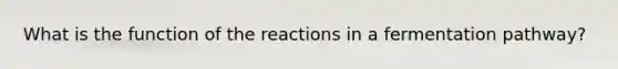 What is the function of the reactions in a fermentation pathway?