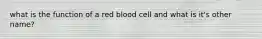 what is the function of a red blood cell and what is it's other name?