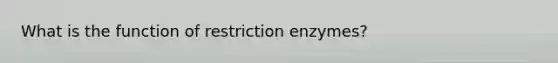 What is the function of restriction enzymes?