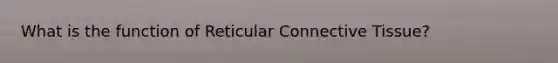 What is the function of Reticular Connective Tissue?