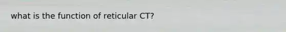 what is the function of reticular CT?