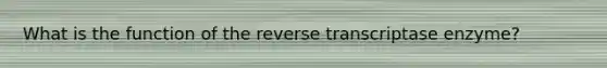 What is the function of the reverse transcriptase enzyme?