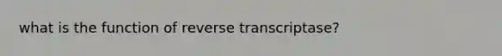 what is the function of reverse transcriptase?