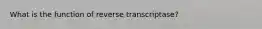 What is the function of reverse transcriptase?