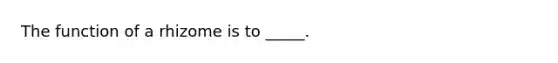 The function of a rhizome is to _____.