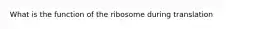 What is the function of the ribosome during translation