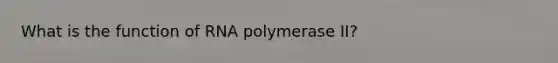 What is the function of RNA polymerase II?