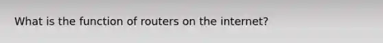 What is the function of routers on the internet?