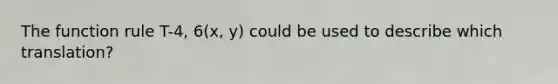 The function rule T-4, 6(x, y) could be used to describe which translation?