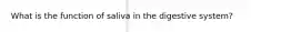 What is the function of saliva in the digestive system?