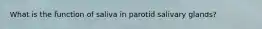 What is the function of saliva in parotid salivary glands?
