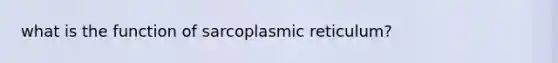 what is the function of sarcoplasmic reticulum?