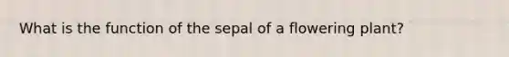 What is the function of the sepal of a flowering plant?