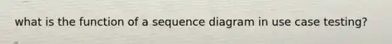 what is the function of a sequence diagram in use case testing?