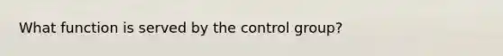 What function is served by the control group?