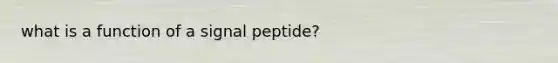 what is a function of a signal peptide?