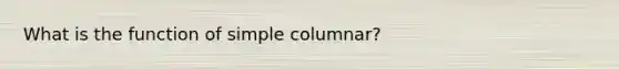 What is the function of simple columnar?