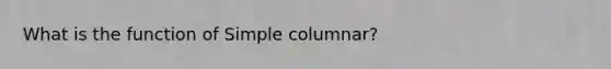 What is the function of Simple columnar?