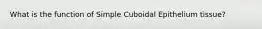 What is the function of Simple Cuboidal Epithelium tissue?