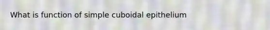 What is function of simple cuboidal epithelium