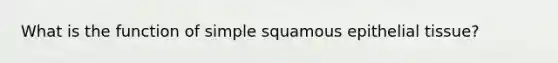 What is the function of simple squamous epithelial tissue?