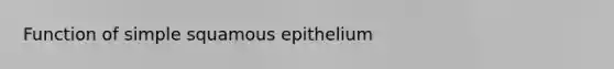 Function of simple squamous epithelium