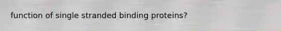 function of single stranded binding proteins?