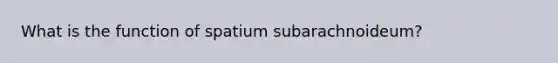 What is the function of spatium subarachnoideum?