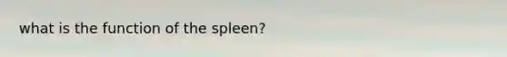 what is the function of the spleen?