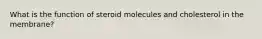 What is the function of steroid molecules and cholesterol in the membrane?