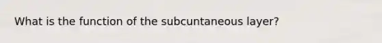 What is the function of the subcuntaneous layer?