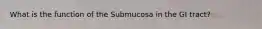 What is the function of the Submucosa in the GI tract?